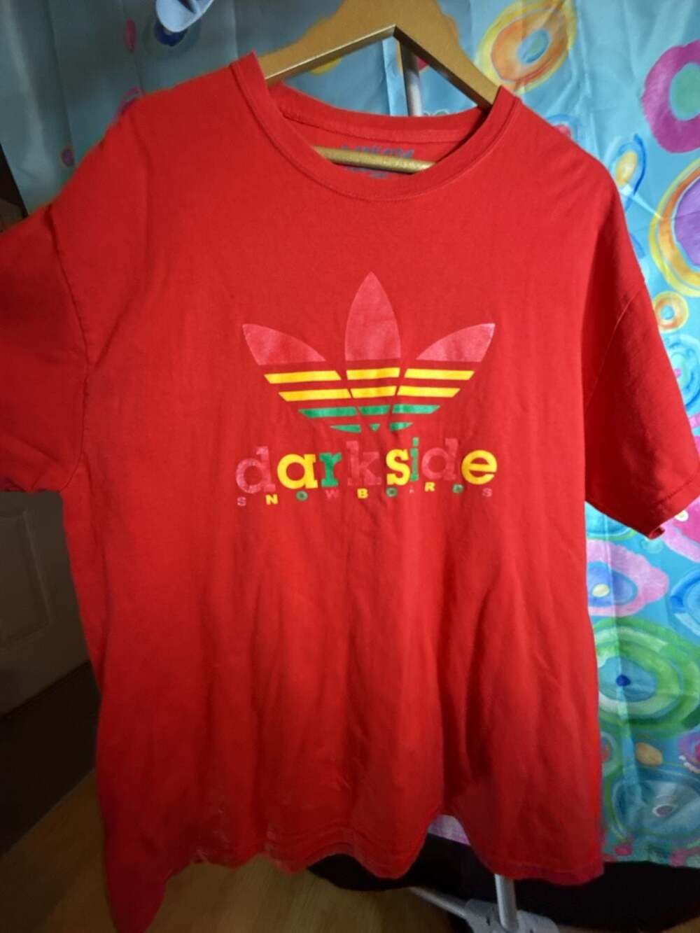 Darkside Snowboards Adidas Trefoil Parody Rasta Logo T-Shirt Mens XL